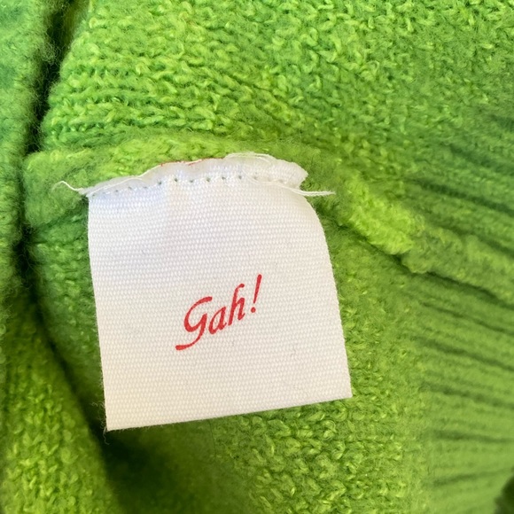 Lisa Says Gah Stripped Green Fun Scoop Neck Sweater Size M - Picture 6 of 7